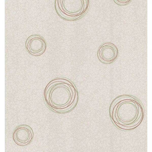 Brewster Retro Circles Neutral Wallpaper Sample