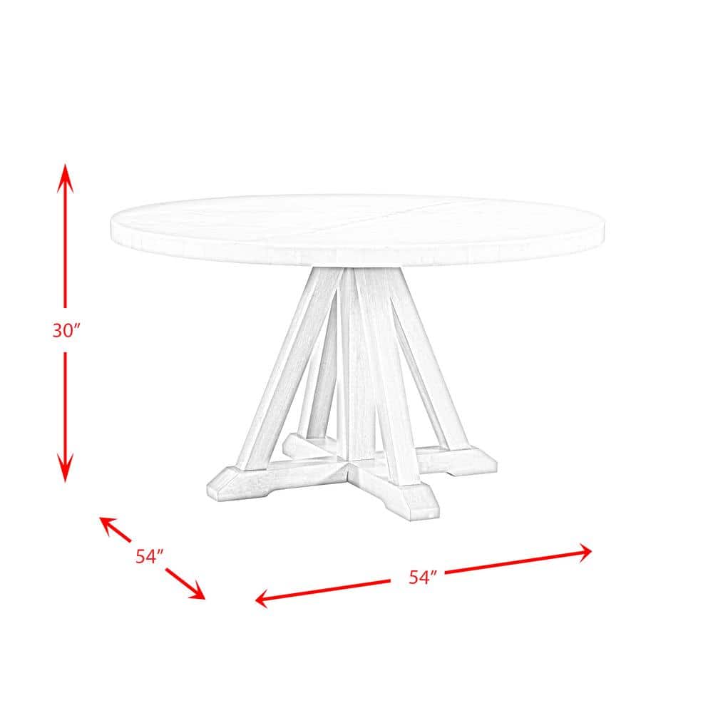 Liam Round White Marble and Wood Dining Table