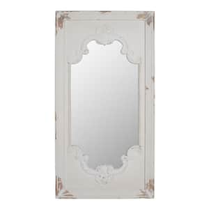 Large Novelty White Mirror (54.3 in. H x 28.7 in. W)