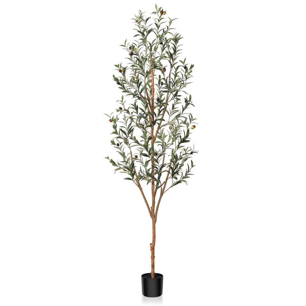 Artificial Olive Tree in 6 ft. Tall Faux Silk Plant for Home Office Decor Indoor Fake Potted Tree with Wood Branches price history on PriceWatchPro