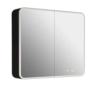 42 in. W x 36 in. H Rectangular Aluminum Surface Mount Medicine Cabinet with Mirror, LED Outlet and USB Adjustable Shelf