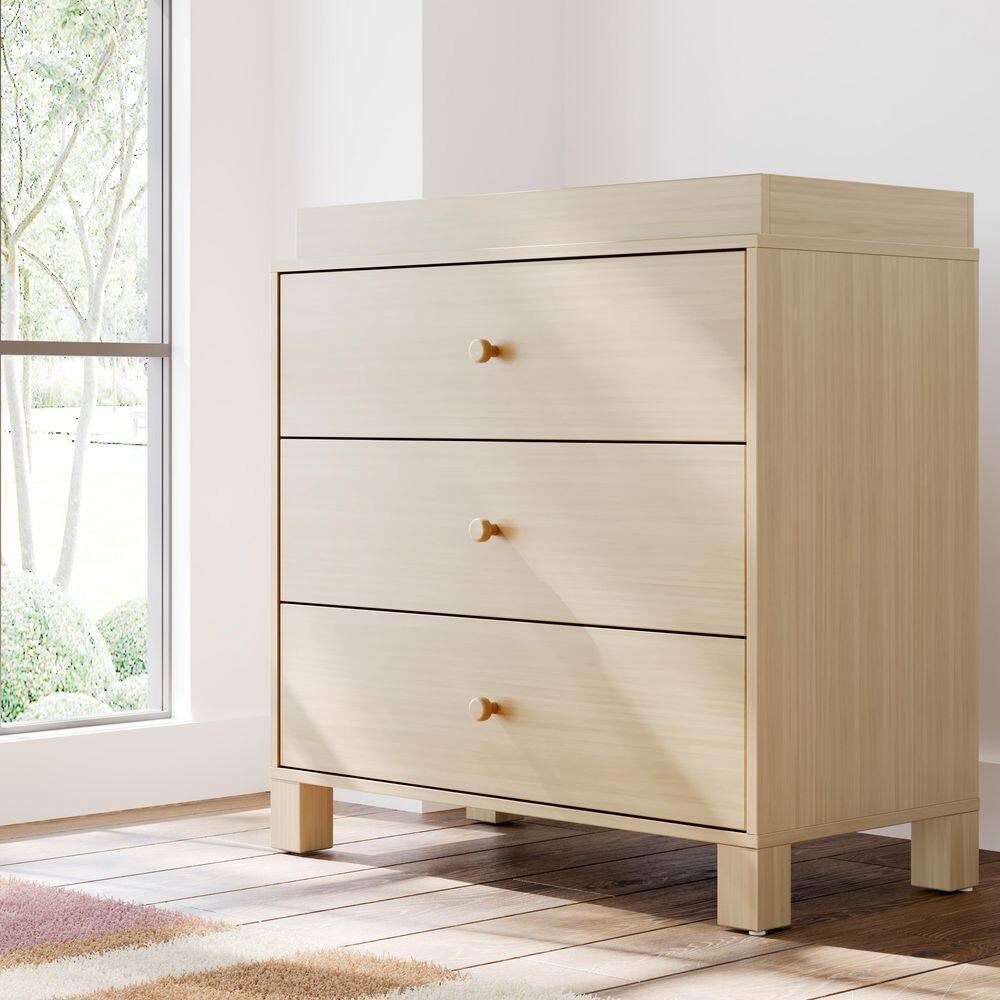 California Driftwood 3 Drawer 35.5" Dresser with Changing Topper
