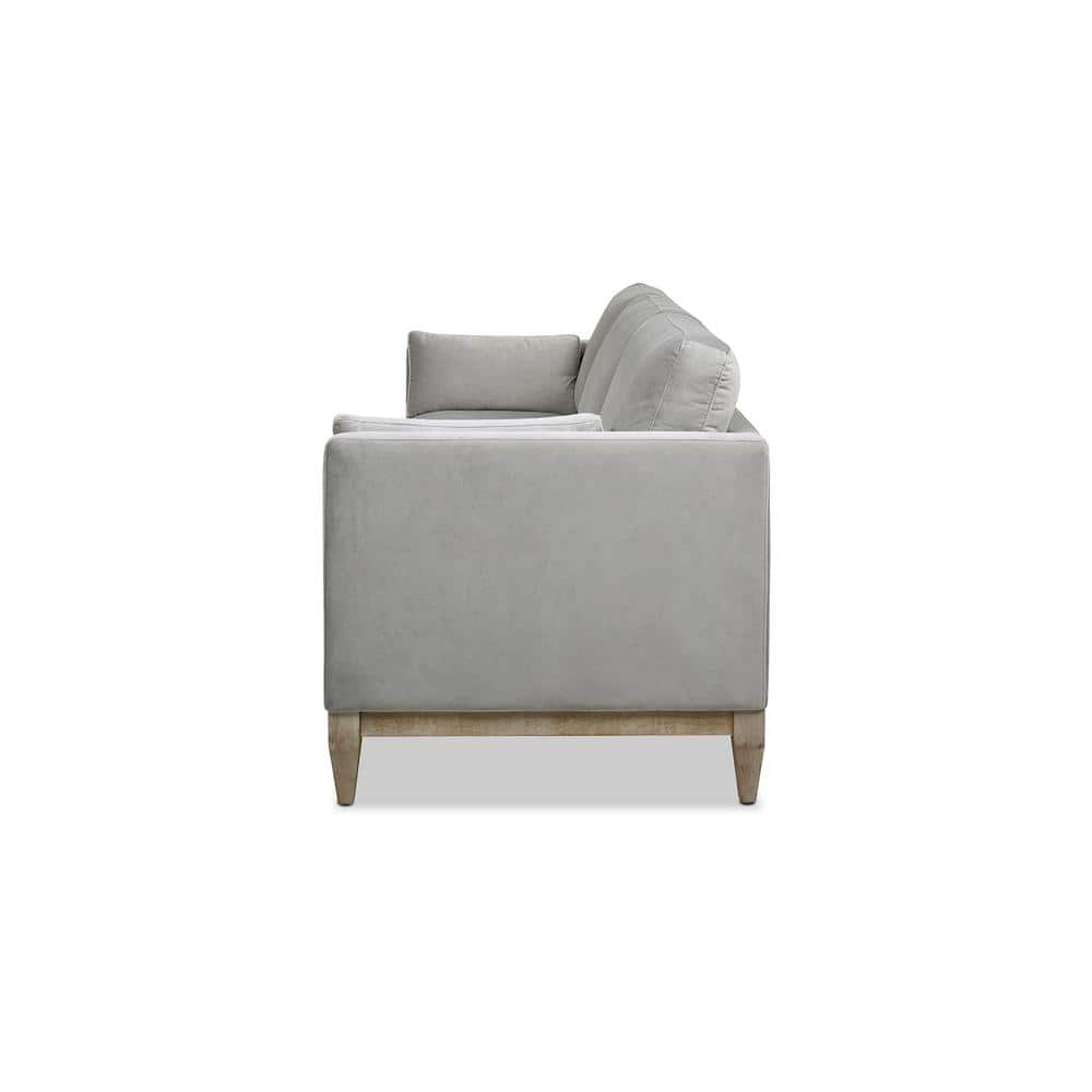 Opal Grey Luxurious Velvet 84" Sofa with Removable Cushions