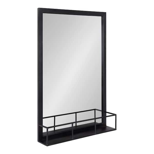 Kate and Laurel Jackson 30.00 in. H x 20.00 in. W Modern Rectangle Black Framed Accent Wall Mirror