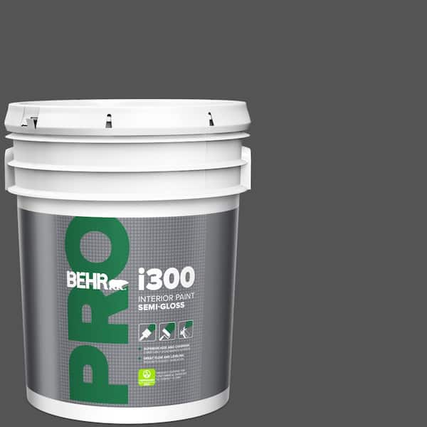 BEHR PRO 5 gal. #BXC-30 Black Space Semi-Gloss Interior Paint