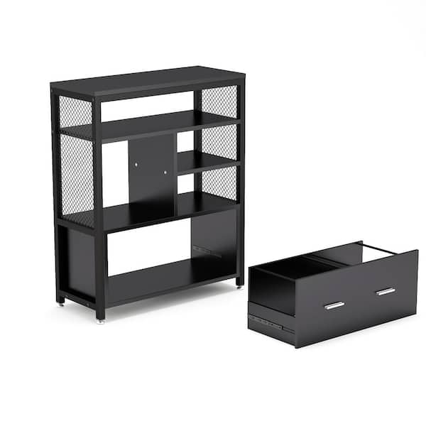 Delia Black Metal Wire Storage Shelves with Drawer in Nepal at NPR 98378, Rating 4