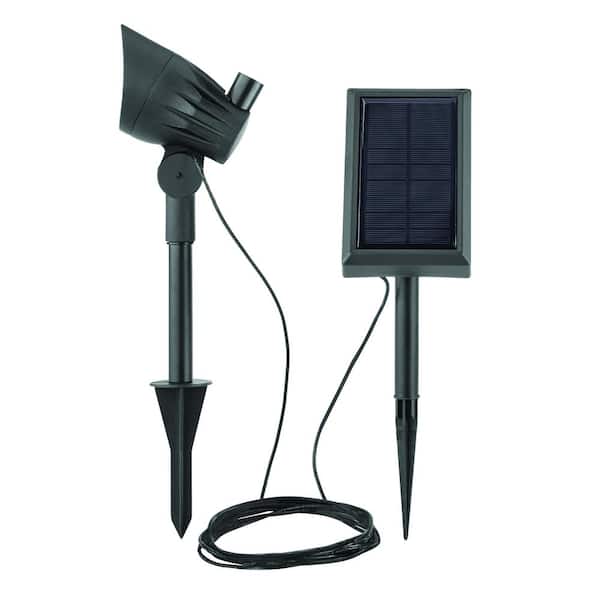 Hampton Bay 50 Lumen Black LED Metal Weather Resistant Outdoor Solar Spot Light
