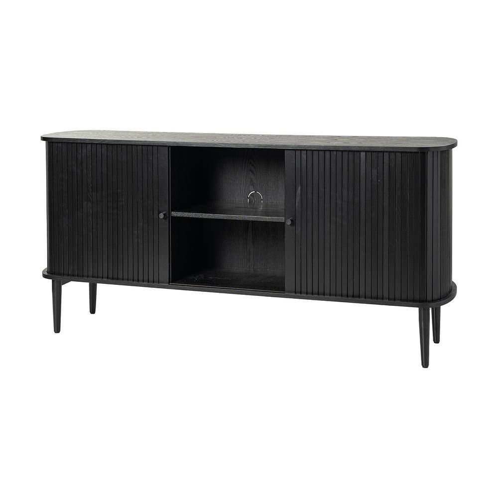 JAYDEN CREATION Shelf-Black Gene Modern 63 in. W Sideboard with ...