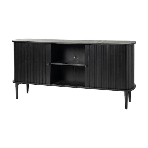 JAYDEN CREATION Gene Black Modern 63 in. W Sideboard with Adjustable Shelf