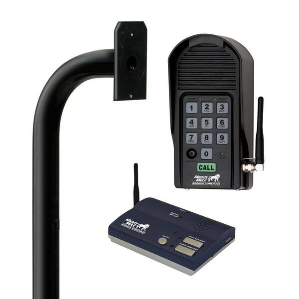 Mighty Mule Keypad Mounting Post, Wireless Intercom and Digital Keypad Kit for Gate Openers