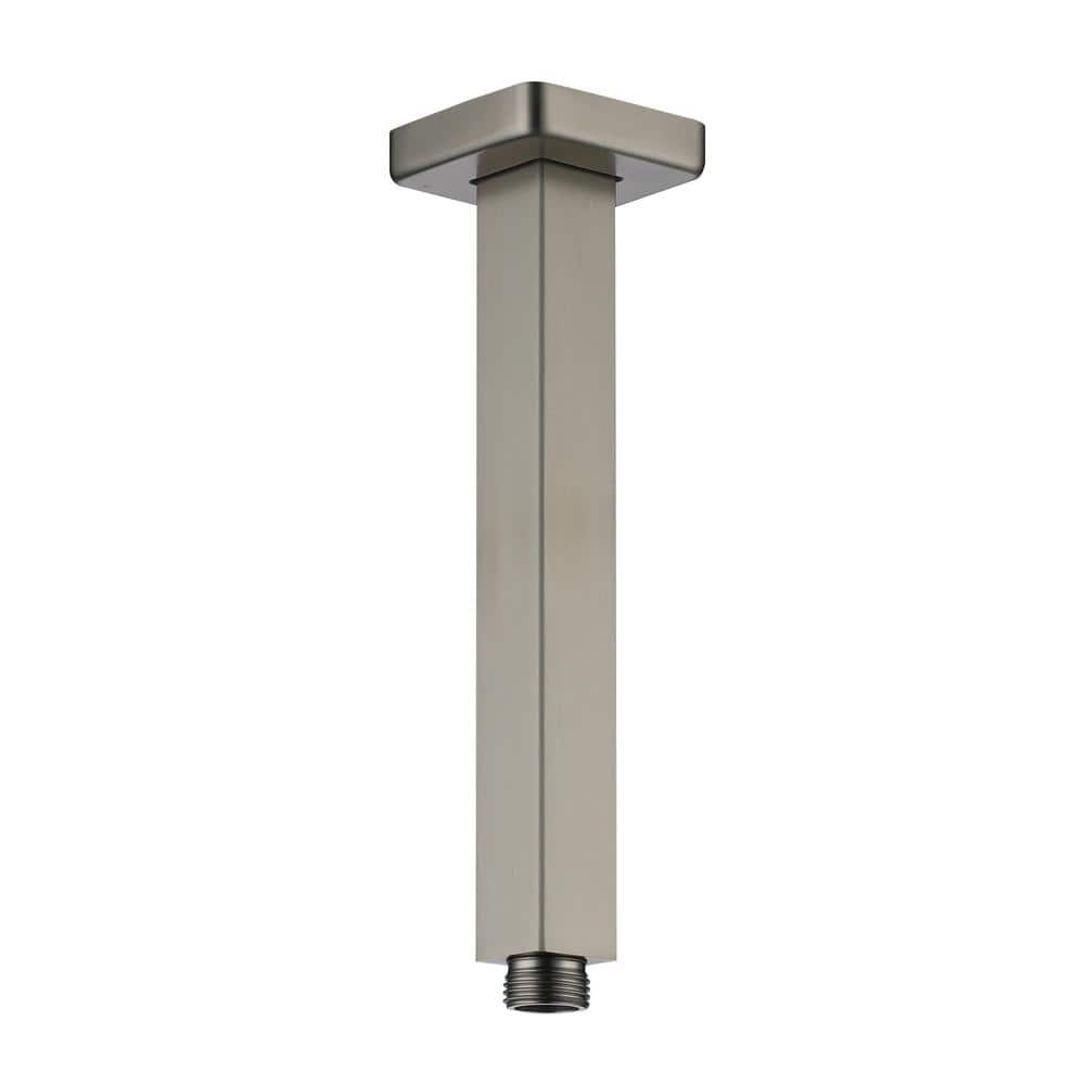8-Inch Brushed Nickel Square Ceiling Mounted Shower Arm
