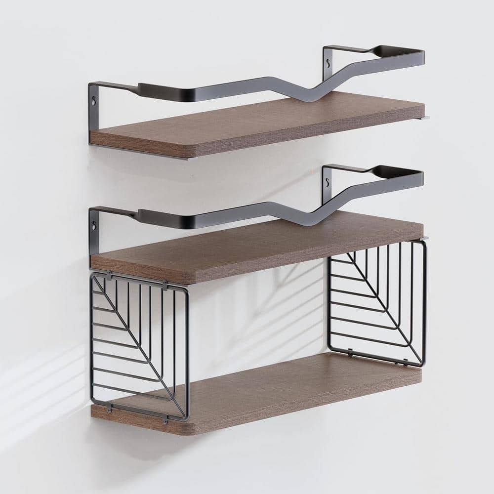 15.7 in. W x 5.9 in. D Decorative Wall Shelf, Brown Floating Shelves Wall M