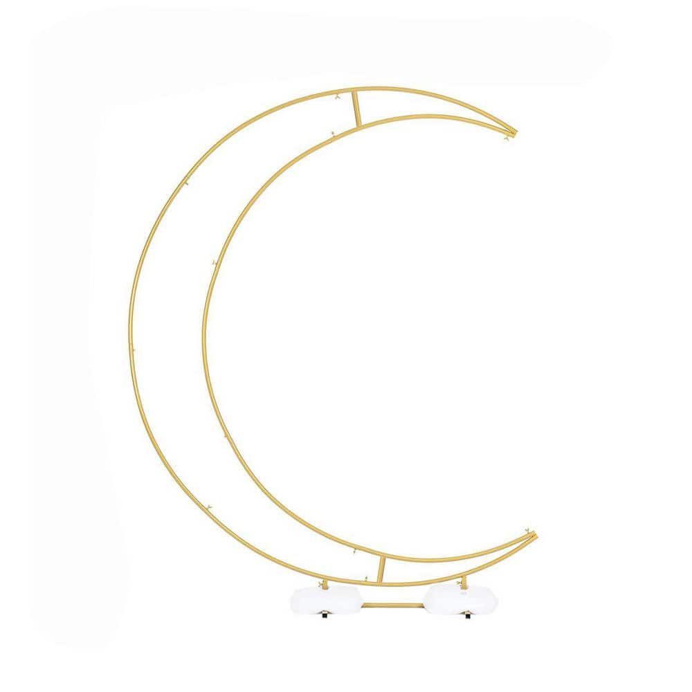 82.67 in. x 39 in. Gold MetalHalf Moon Arbor, Crescent Moon Wedding Arbor, Curved Arbor Stand Flower Balloon Frame price history on PriceWatchPro