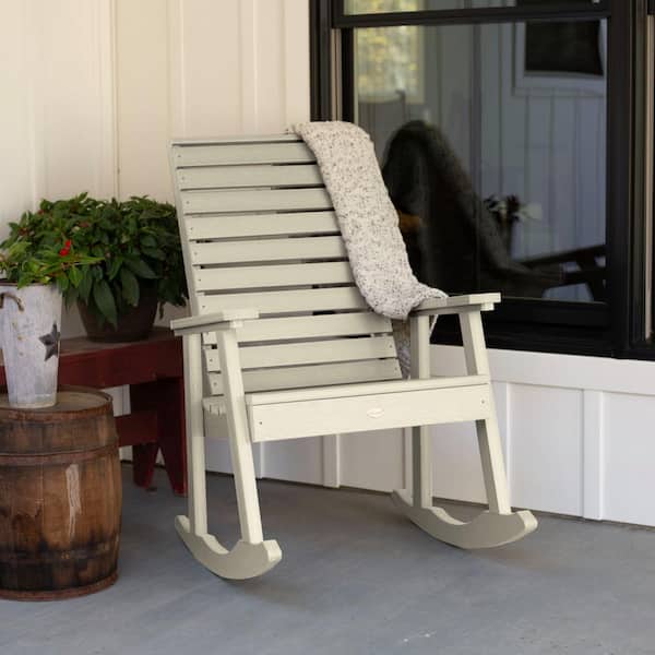 Highwood Weatherly Whitewash Recycled Plastic Outdoor Rocking Chair