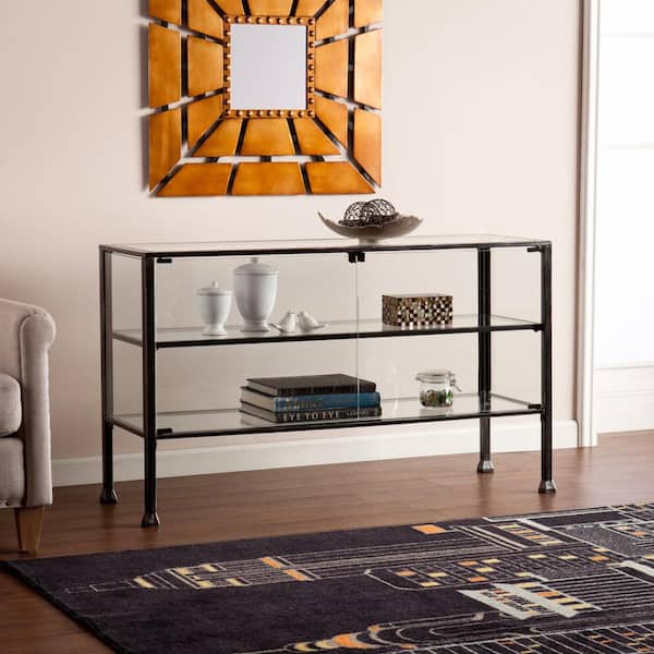 HomeRoots Charlie Black Glass 50.75 in. Sideboard