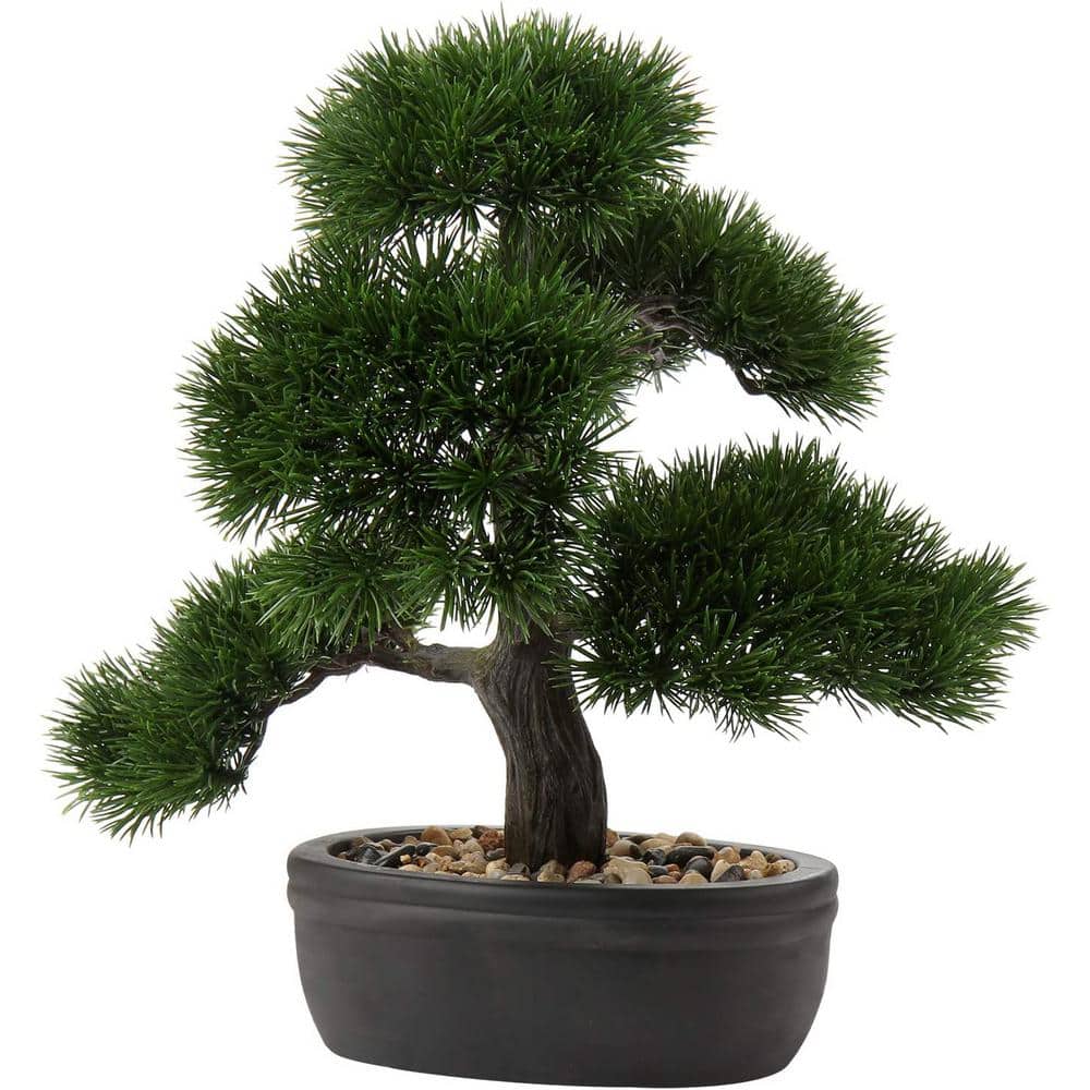 Cubilan 14 H Green Artificial Bonsai Tree Juniper Faux Plants Indoor  MJL801 - The Home Depot