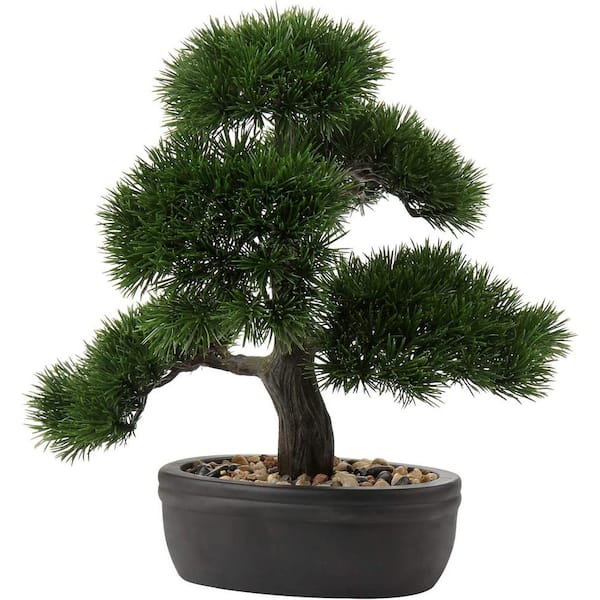 jinyi2016SHOP Artificial Bonsai Tree 16.9 Inches Artificial Bonsai  Tree,Plastic Artificial Plant Decoration, Potted Artificial House Plants,  for Home
