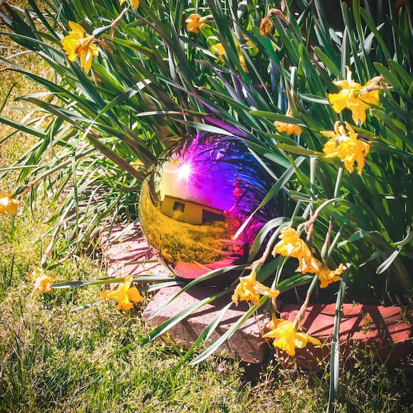 DECHOUS Gazing Globes For Garden, Rainbow Gazing Globe