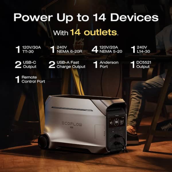 EcoFlow 8000Wh DELTA Pro 3 with Extra Battery, 4000W AC Output LFP