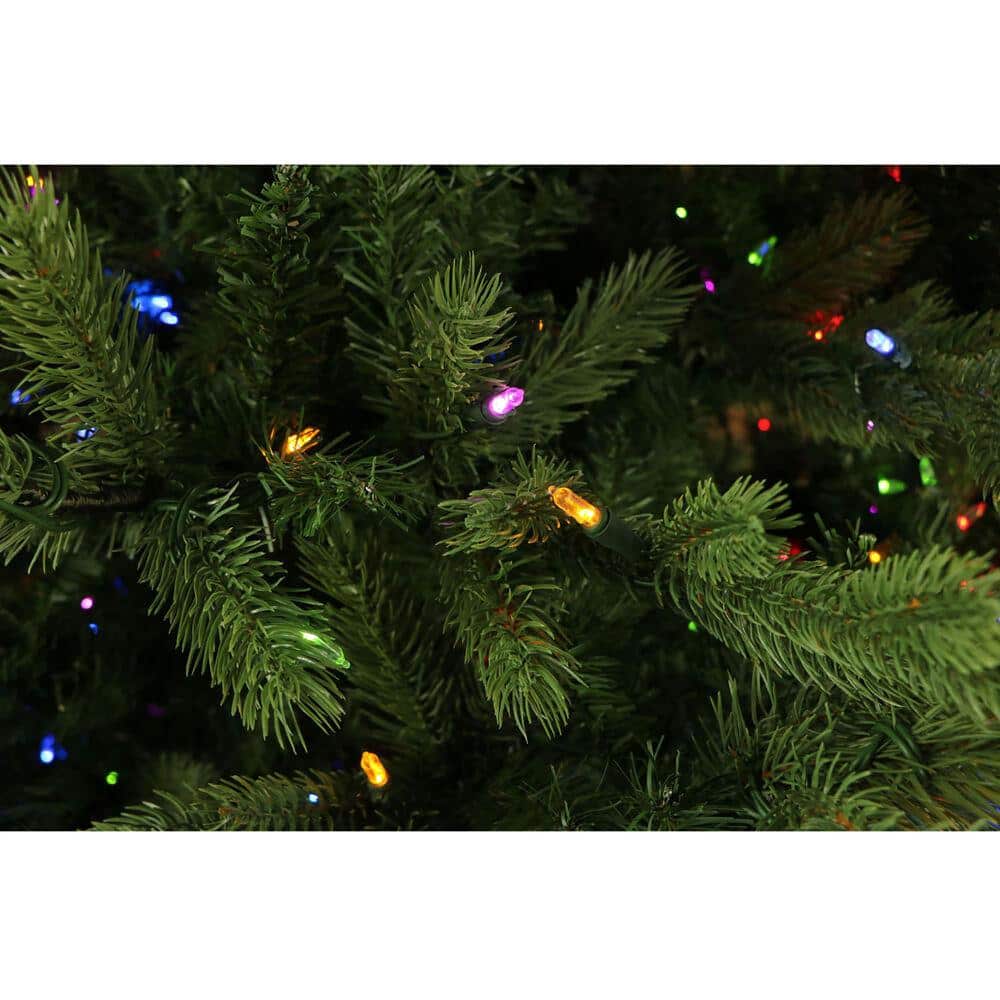 9-Ft Woodside Pine Artificial Christmas Tree with Multicolor LED Lights