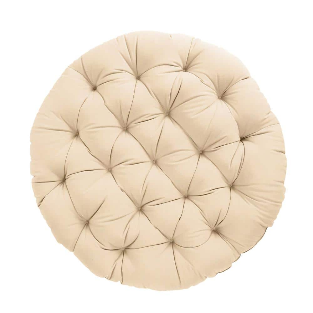 SORRA HOME 48 in. x 48 in. x 4 in. Indoor Papasan Cushion in Ivory ...