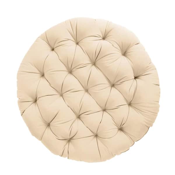 SORRA HOME 48 in. x 48 in. x 4 in. Indoor Papasan Cushion in Ivory