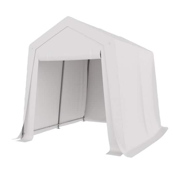 6 ft. x 8 ft. Gray-Top Soft-Gazebo for Outdoor Vehicle Protection