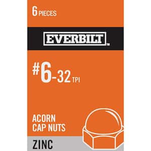 #6-32 Zinc Plated Cap Nut (6-Pack)