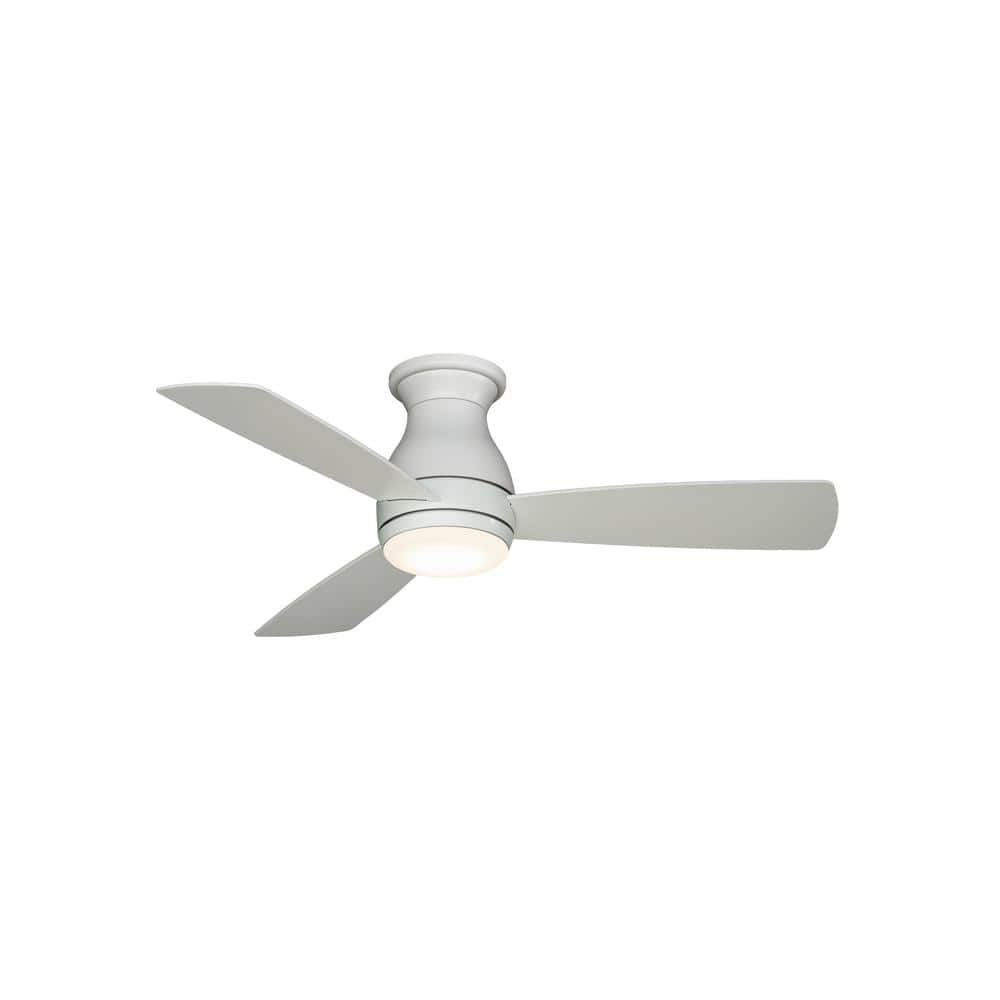 Matte White 44" Composite Ceiling Fan with LED Light and Remote