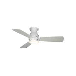 Hugh 44 in. Integrated LED Indoor/Outdoor Matte White Ceiling Fan with Light Kit and Remote Control