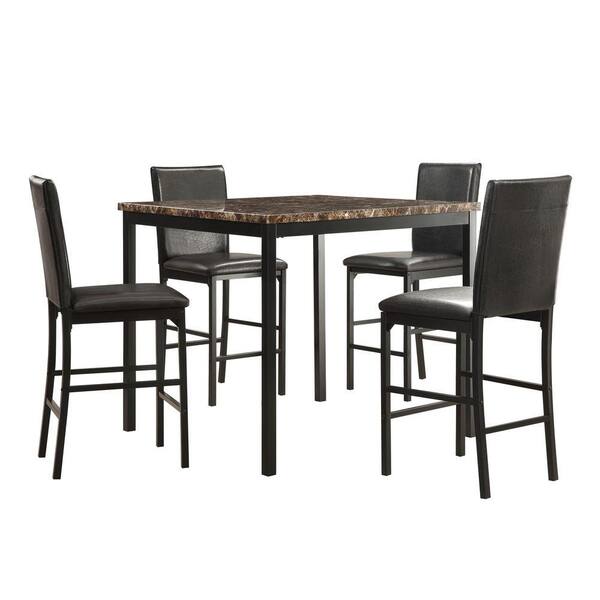 HomeSullivan Bedford 5Piece Black Bar Table Set402601365PC The