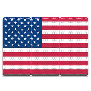 32 in. H x 48 in. W USA Flag Design Metal Pegboard 3 Panel Set