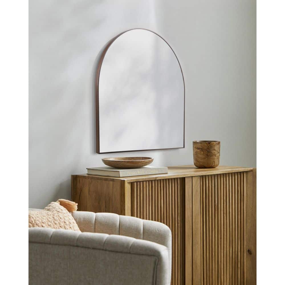 Aranya Brown 24 in. W x 3.54 in. H Modern Oval Aluminum Framed Mirror price history on PriceWatchPro