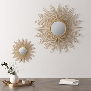 Fiore 14.5 in. W x 14.5 in. H Gold Wall Mirror