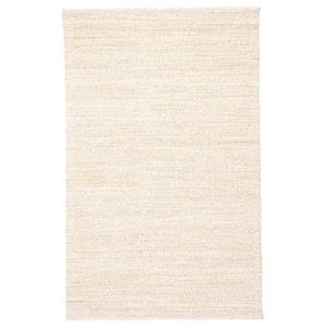 Himalaya White 5 ft. x 8 ft. Solid Rectangle Area Rug