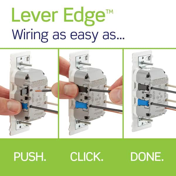 Lever Edge 15 Amp 125 Volt Self-Test Tamper-Resistant GFCI Duplex Outlet/Receptacle, White (3-Pack) EGFT1-3W