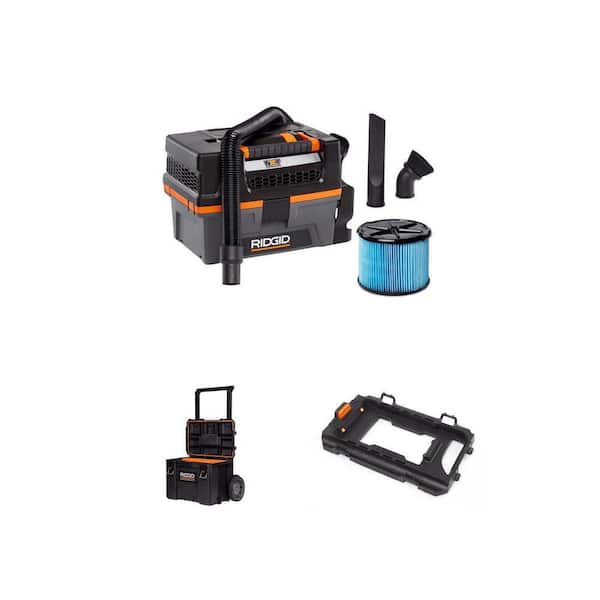 3 Gal. 18V NXT Shop Vacuum Tool Only with Accessories, Rolling Tool Box with 9 in. Wheels and Vac-Mount