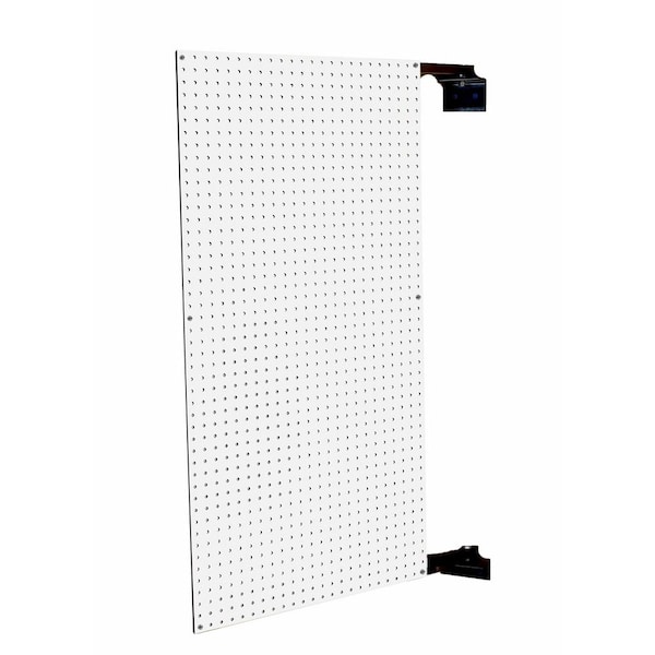 Triton Products 24 in. W x 48 in. H x 1-1/2 in. D Pegboard Wall Mount Double-Sided Swing Panel White HDF