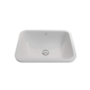 Scala 21.75 in. Fireclay Undermount Bathroom Sink with Overflow in Matte White