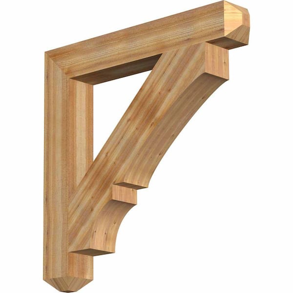 Ekena Millwork 6 in. x 42 in. x 42 in. Western Red Cedar Balboa Craftsman Rough Sawn Bracket