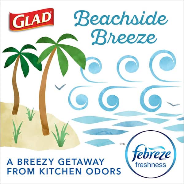 Glad 4 Gal. OdorShield Febreze Beachside Breeze Small Drawstring Trash Bags  (34-Count) 1258779121 - The Home Depot