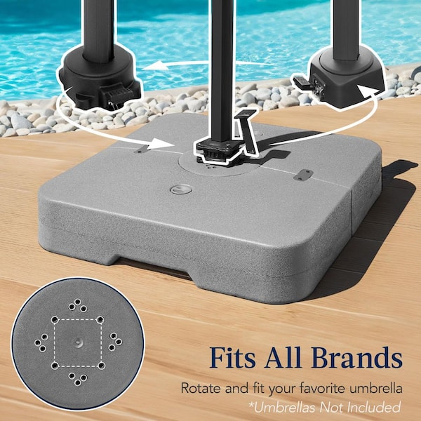 best to fill patio umbrella stand Best Choice Products 330lb Capacity Fillable Heavy-Duty Outdoor Cantilever Umbrella Base w/ Easy-Fill Spouts
