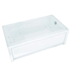 New Town 60 in.x 32in. Acrylic Right Drain Rectangular Alcove Whirlpool Bathtub in White