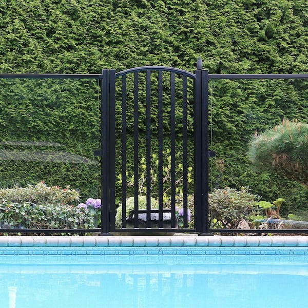 PEAK Aquatine 3 ft. x 4 ft. Black Aluminum Fence Pool Gate