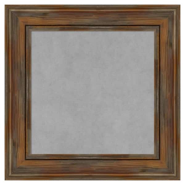 Amanti Art Alexandria Rustic Brown 22 in. x 22 in. Framed Magnetic Board