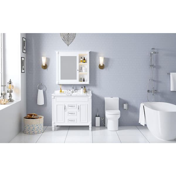 HOROW HWMT-8733U Compact One-Piece Toilet – 1.1/1.6 GPF Dual Flush, Soft Closing UF Seat, 12" Rough-In, 25" Deep, White, For Small Bathrooms, WaterSense Certified