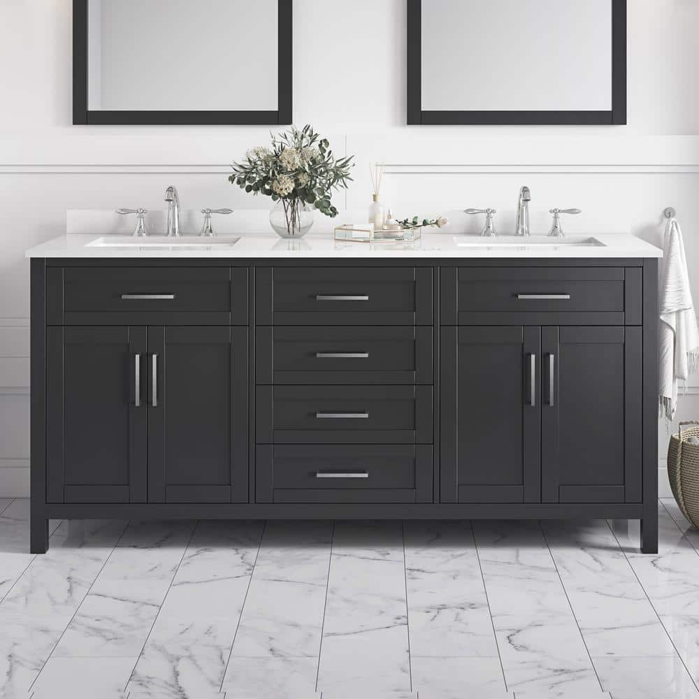 Tahoe 72" Dark Espresso Freestanding Double Bathroom Vanity