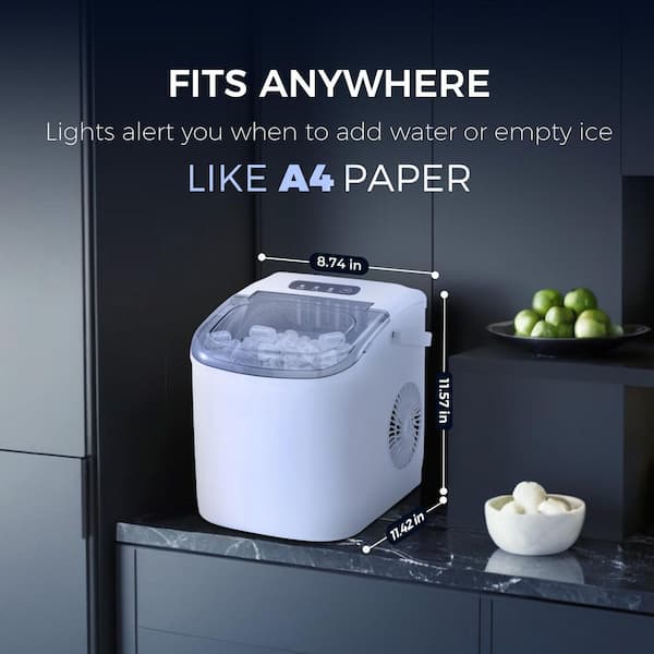 SIMZLIFE 9.4 in. 26.5lb/24H Bullet Ice Countertop Portable Ice