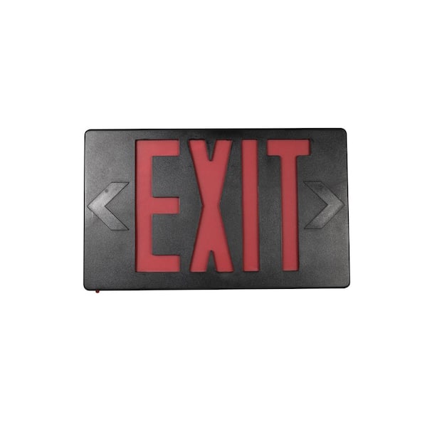 14-Watt Equivalent 120-Volt to 277-Volt Integrated LED Black Exit Sign with Ni-Cad 4.8-Volt