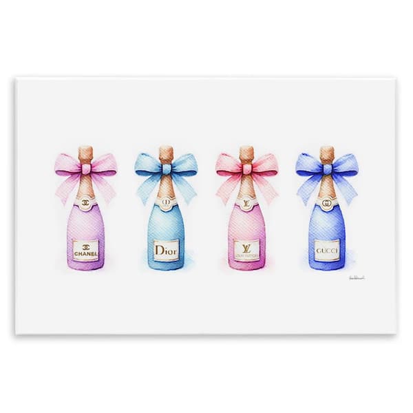 Stupell Industries Pastel Champagne Bottles by Amanda Greenwood Unframed Food Graphic Art Print 13 in. x 19 in.